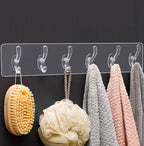 Seamless Heavy Duty Sticky Hooks | Double-Sided Adhesive | Transparent Waterproof Wall Hangers | Bathroom & Kitchen
