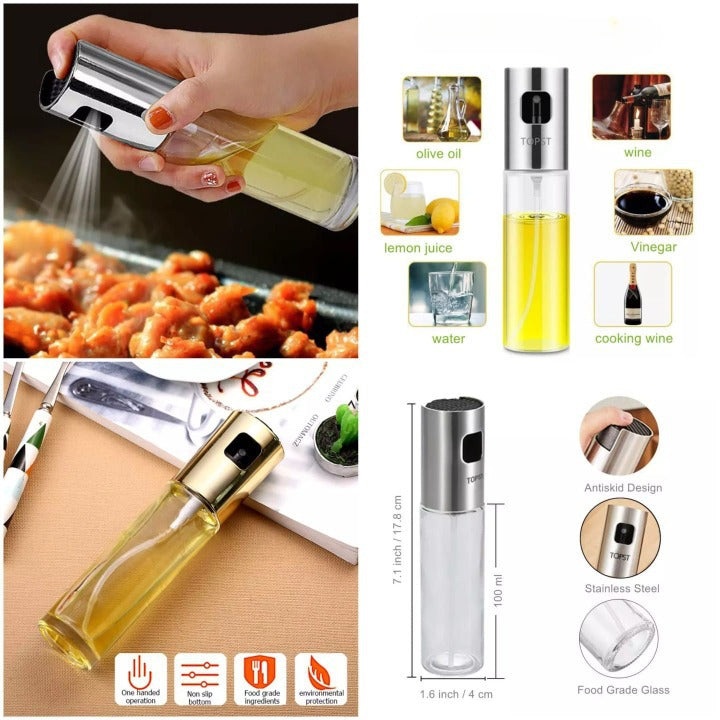 Cooking Oil Sprayer – Glass Oil Spray Bottle for Kitchen, BBQ, Baking, Grilling, Vinegar &amp; Sauce