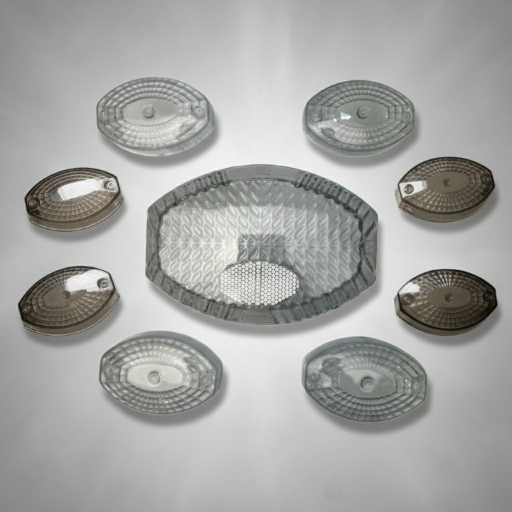 Indicator Cover And Backlight Cover For 125Cc Bikes Crystal White And Smog Color Set of 5 Pcs