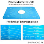 Silicone Baking Roti Mat With Measurements Heat Resistant | Non Stick Flour Rolling Mat | Baking Kneading Dough Pad - Big Size (Random Color)