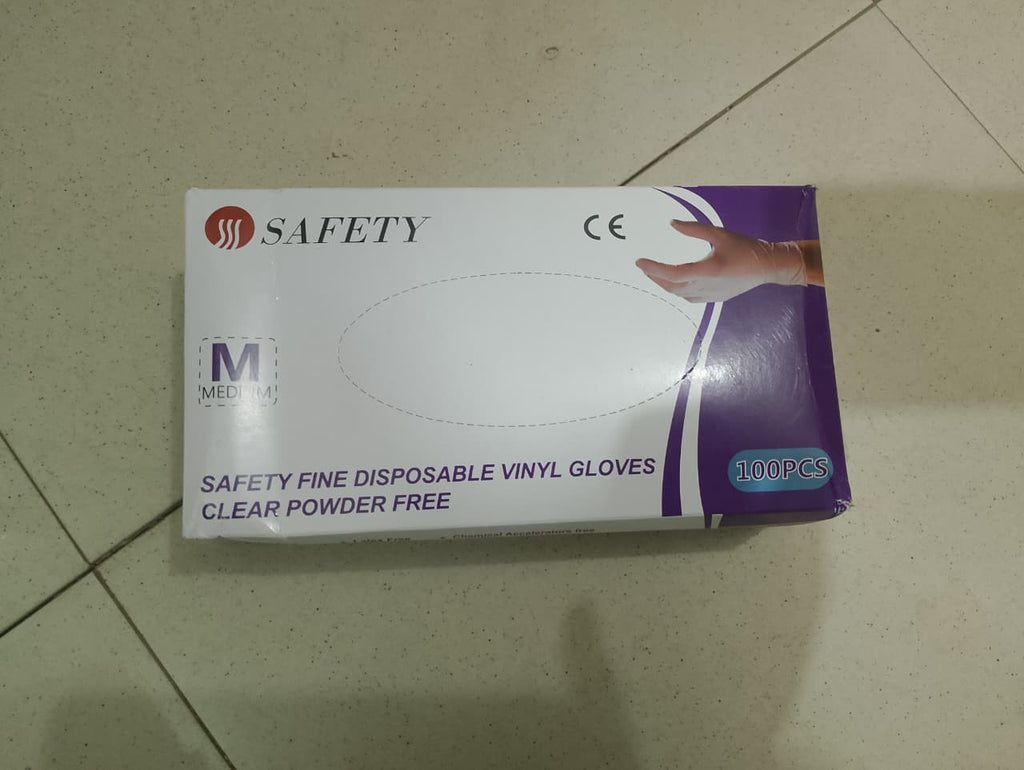 Safety Fine Disposable Vinyl Gloves – Clear, Powder-Free | Food Prep & Hygiene Use