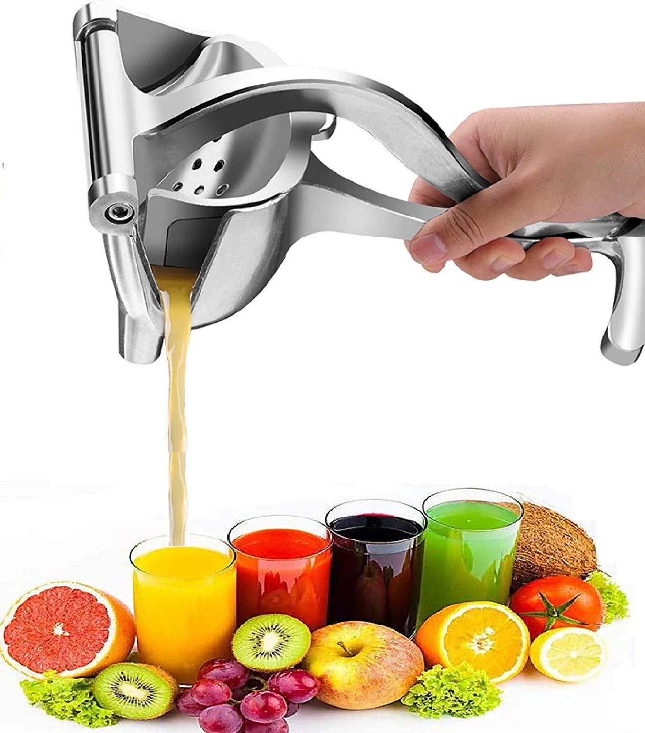 Stainless Steel Lemon & Orange Clip Handheld Fruit Juicer – Durable Manual Portable Citrus Squeezer for Kitchen & Baby Fruit Juice