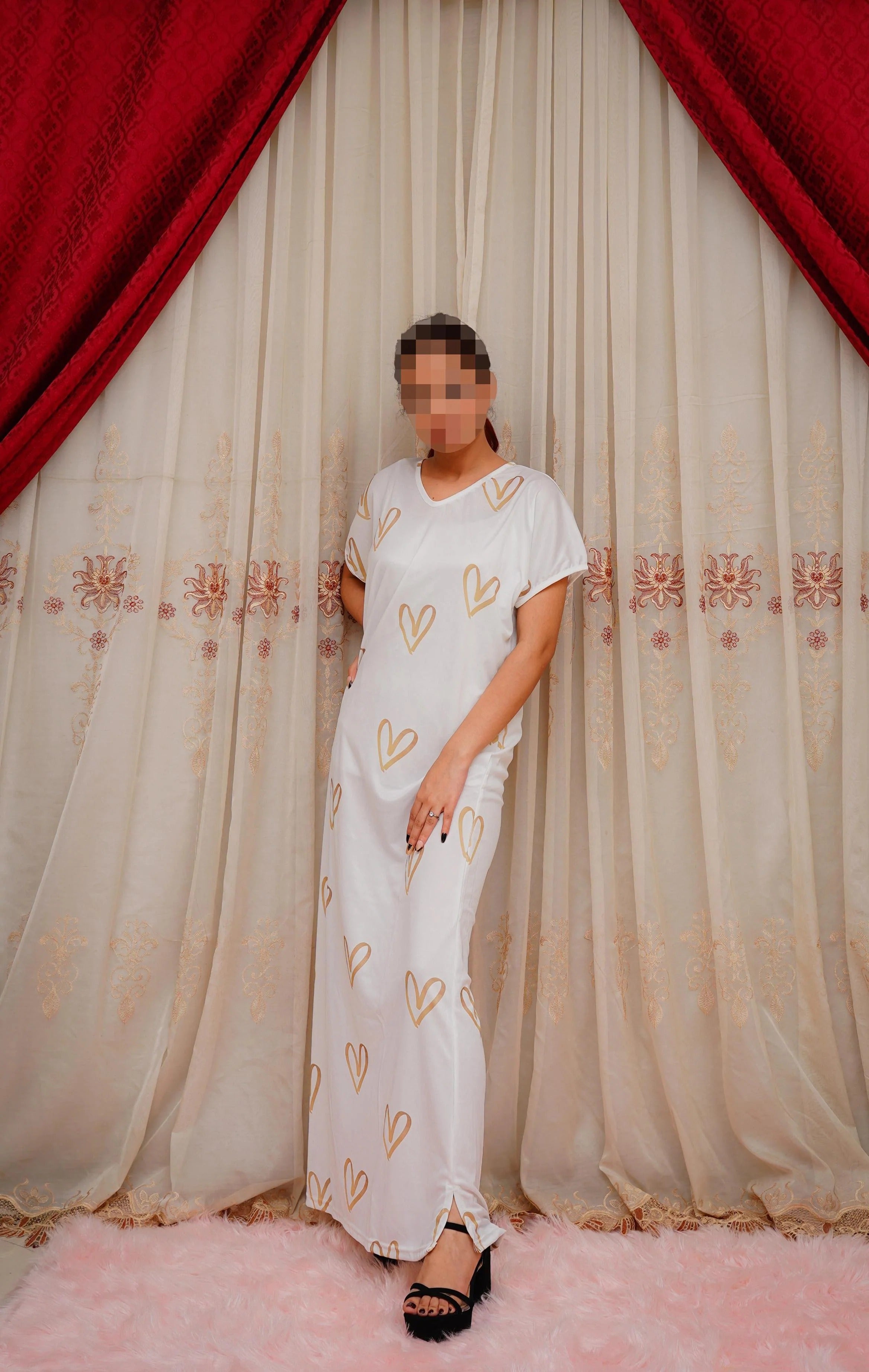 Cloud Kiss 3 Piece Women’s Premium Nightwear Set – Soft Printed Nighty with Panty & Pony - Free Size