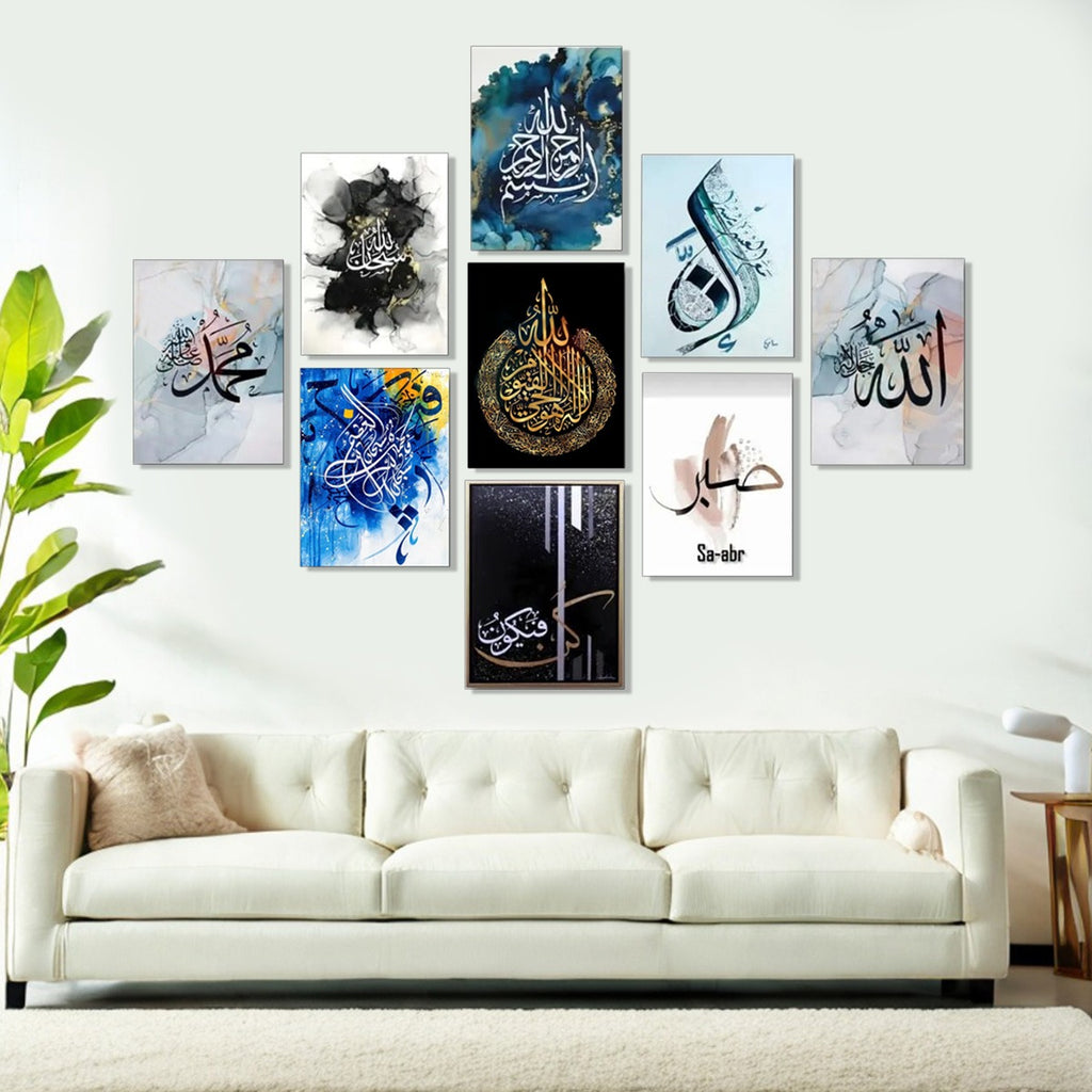 Set of 9 Premium Wall Art Photo Tiles – Modern Home Decor Sets
