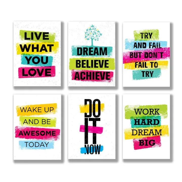 Set of 6 Premium Wall Art Photo Tiles – Modern Home Decor Sets 8x11