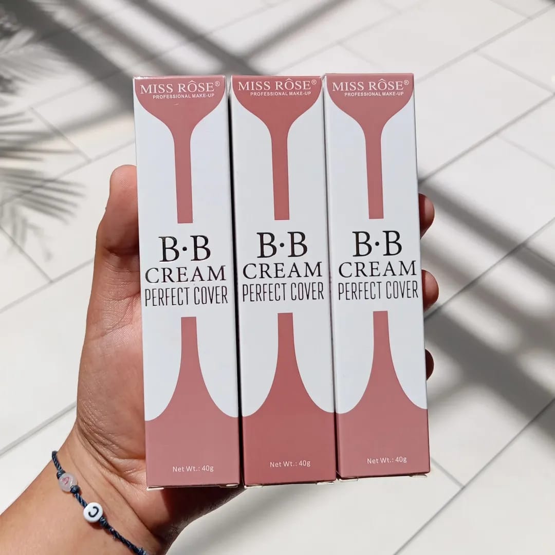 Miss Rose BB Cream Perfect Cover Foundation & Skincare in One – 40g | Full Coverage, Lightweight, Natural Finish – Available in Air, Ivory & Beige Shades