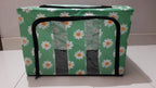 Foldable Metal Frame Clothes Storage Organizer Bag – Large Capacity Fabric Wardrobe Box with Zipper & Clear Window