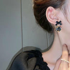 AWJ-166 Bow Shape Korean Earrings – Elegant Fashion Jewellery, Stylish Accessory for Women