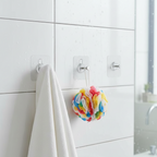 Wall Mounted Self Adhesive Transparent Screw Hooks (Pack of 10) | Strong No-Drill Hooks for Home & Bathroom Use