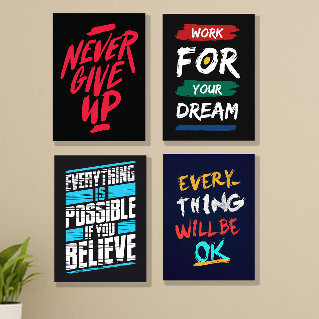 Set of 4 Premium Wall Art Photo Tiles – Modern Home Decor Sets 8x11