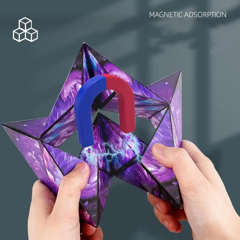 3D Flip Magnetic Magic Cube Puzzle Game Variety Geometric Changeable Cube Anti Stress Fidget Toy For Kids Gifts (Random Design)