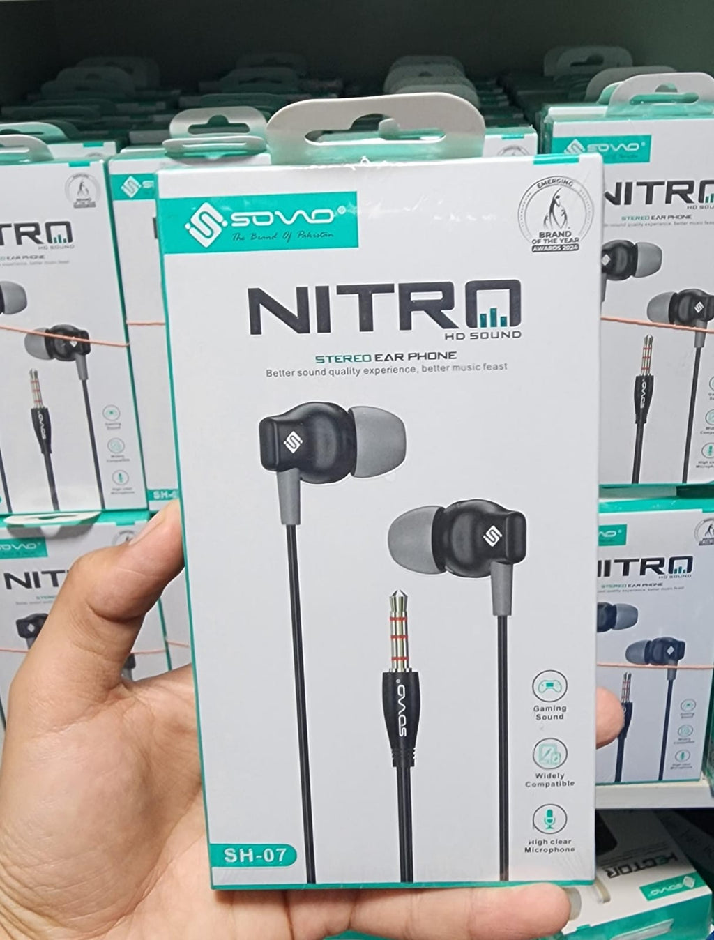 SOVO Nitro HD Sound Stereo Earphones SH-07 with Mic 3.5mm Jack