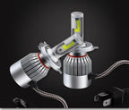 2PCS C6 H4 LED Headlight Bulbs – 72W 7600LM COB Car Headlights 6000K White High Brightness