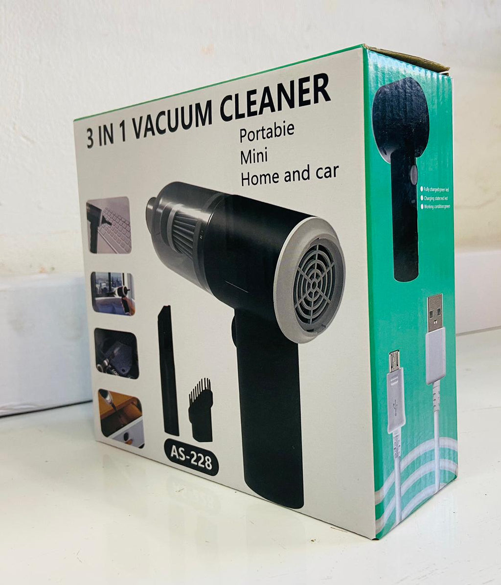 3 in 1 AS- 228 Mini USB Rechargeable Vacuum Cleaner, Vacuum For Car – Vacuum For Home – Duster