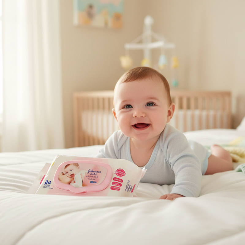 Johnson’s Baby Wipes Gentle 84 Pcs – Soft, Alcohol-Free, Dermatologically Tested Wipes for Newborn & Sensitive Skin