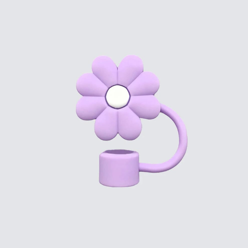 Silicone Flower Stopper Compatible with 40oz Tumbler | Reusable Spill-Resistant Straw Cover | Random Color