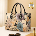 Premium Floral Print Tote Bag – Elegant Handcrafted Shoulder Bag with Top Handles