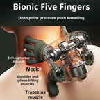 Smart Finger Pressure Neck Massager – Electric Deep Kneading Heated Back & Shoulder Massager | Pain Relief Relaxation Device for Home, Office & Car