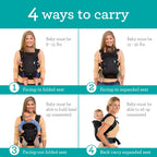 Baby Bond 4 In 1 Baby Carrier Providing Comfort Safety Versatility Strong Durable Material Soft Breathable Fabric