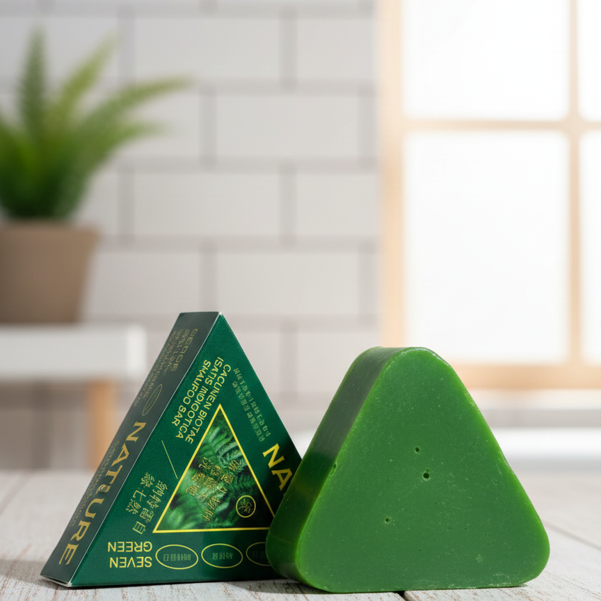 Nature Seven Green Herbal Shampoo Bar: Premium Cacumen Biotae & Isatis Indigotica Solid Formula for Scalp Health and Hair Revitalization