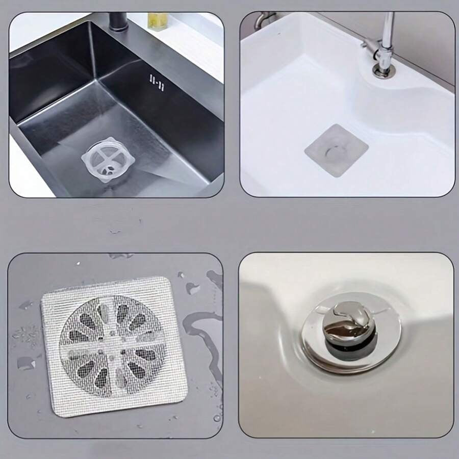 10 Pcs Multifunctional Net Sticker Drainer Net For Bathroom - Kitchen Etc