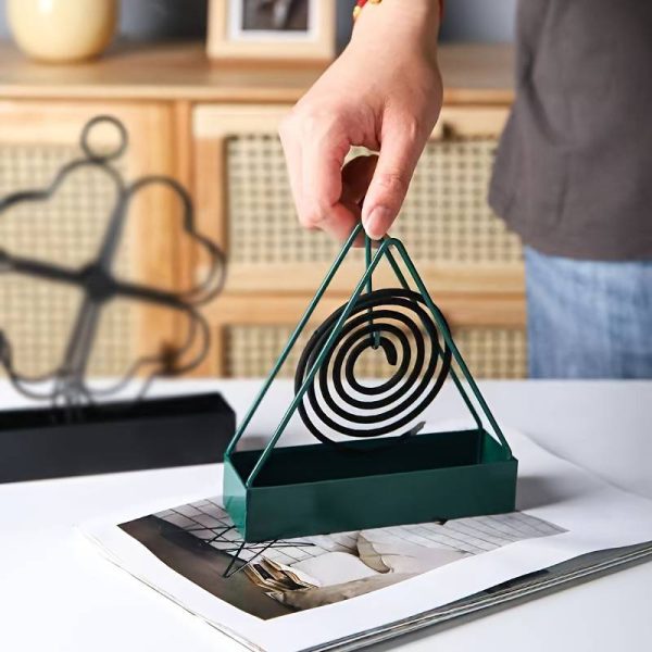 Simple Triangle-shaped Iron Mosquito Coil Holder Creative Hanging Or Standing Incense Burner