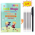 Pack Of 4 Pcs With 5 Refill Copybooks Pen Magic Copy Book Free Wiping Children's Kid Writing Sticker Practice Copybook For Calligraphy