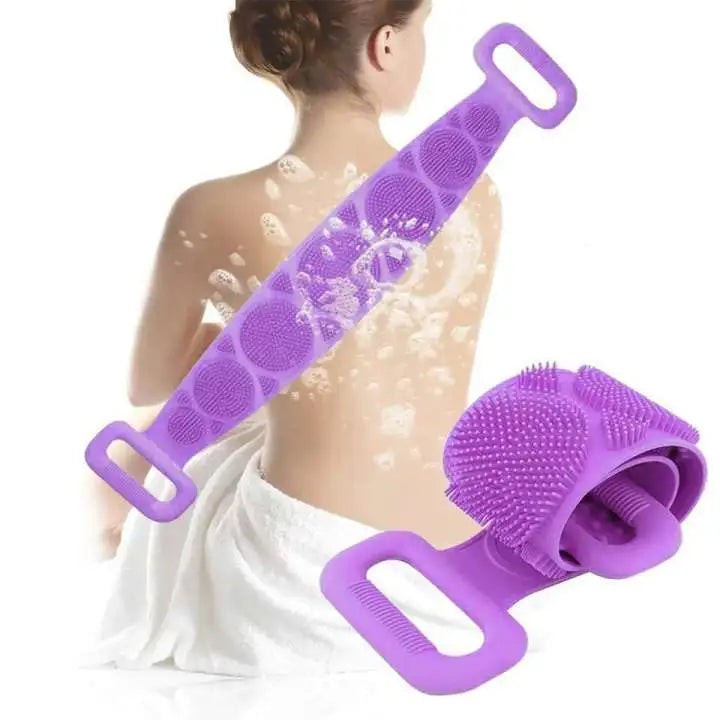 Single Side Bath Towel Scrubber ( Random Color ) | Silicone Scrubber
