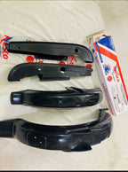 3Pc Set - 2 Motorcycle Plastic Mudguards & 1Pc Chain Cover Set Best Quality - 70cc Bike - Rust proof