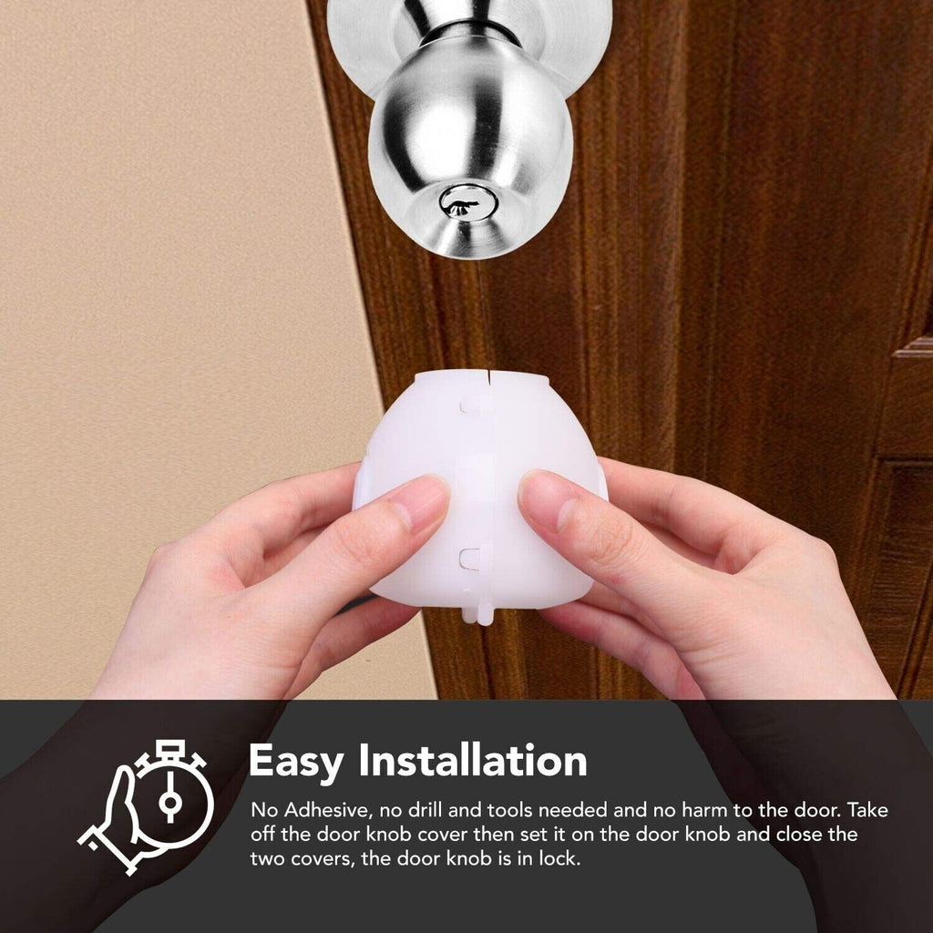2 pcs door knob cover Baby Safety Door Knob Covers Doorknob Locks Child Children Kids Proof(random color )