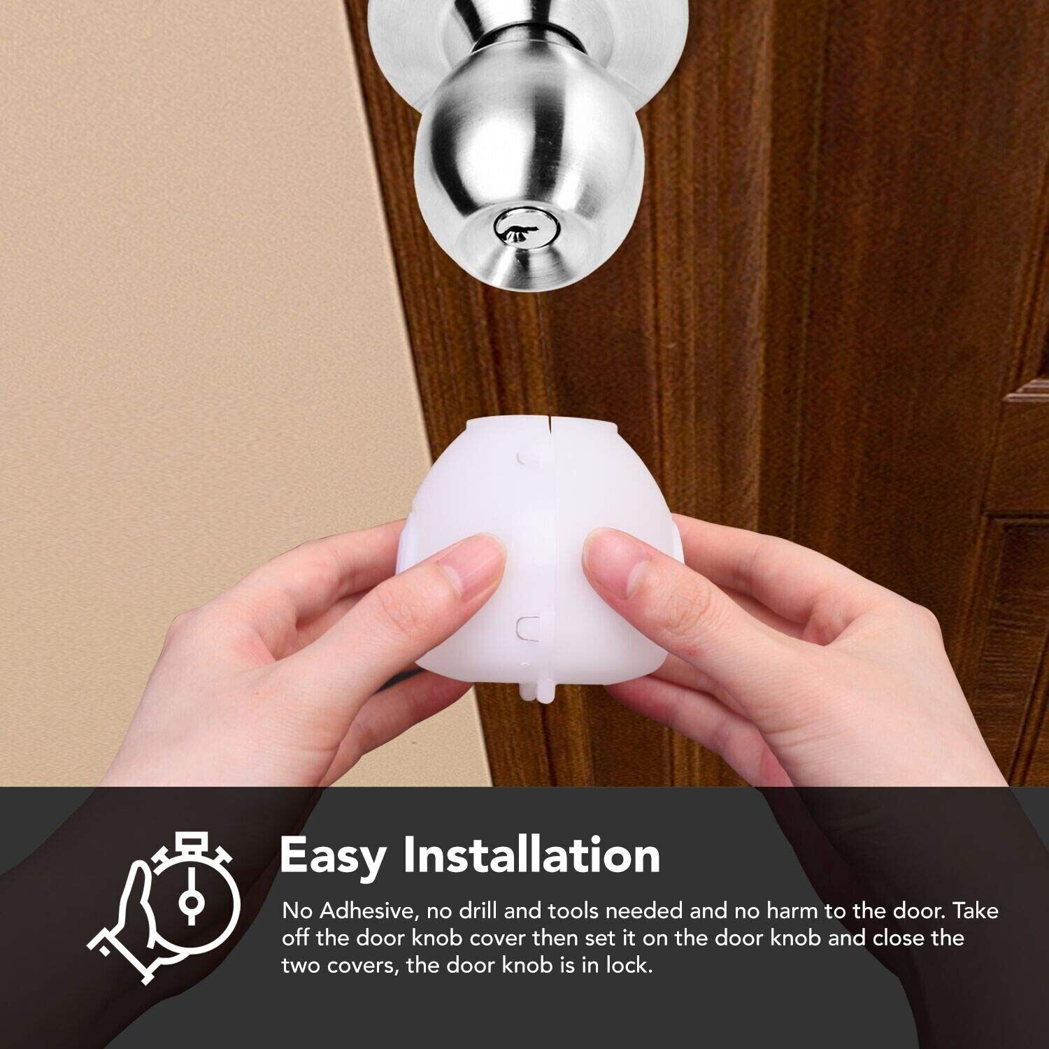 2 pcs door knob cover Baby Safety Door Knob Covers Doorknob Locks Child Children Kids Proof(random color )