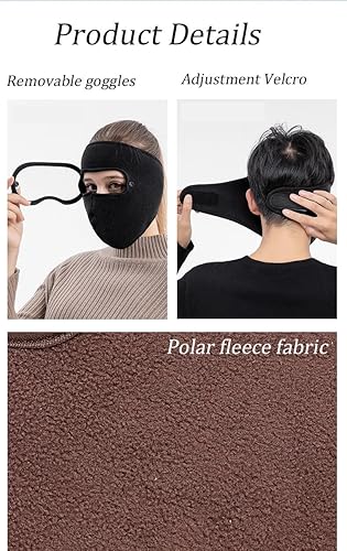 Windproof Anti Dust Full Face Masks Cycling Ski Breathable Masks Eye HD Anti Fog Goggles Hood Cover Winter Warm Hat Caps - Windproof Anti Dust Full Face Masks ( 01 Pair ) Knee Warmer Woolen Knee Cap ( Random Color )