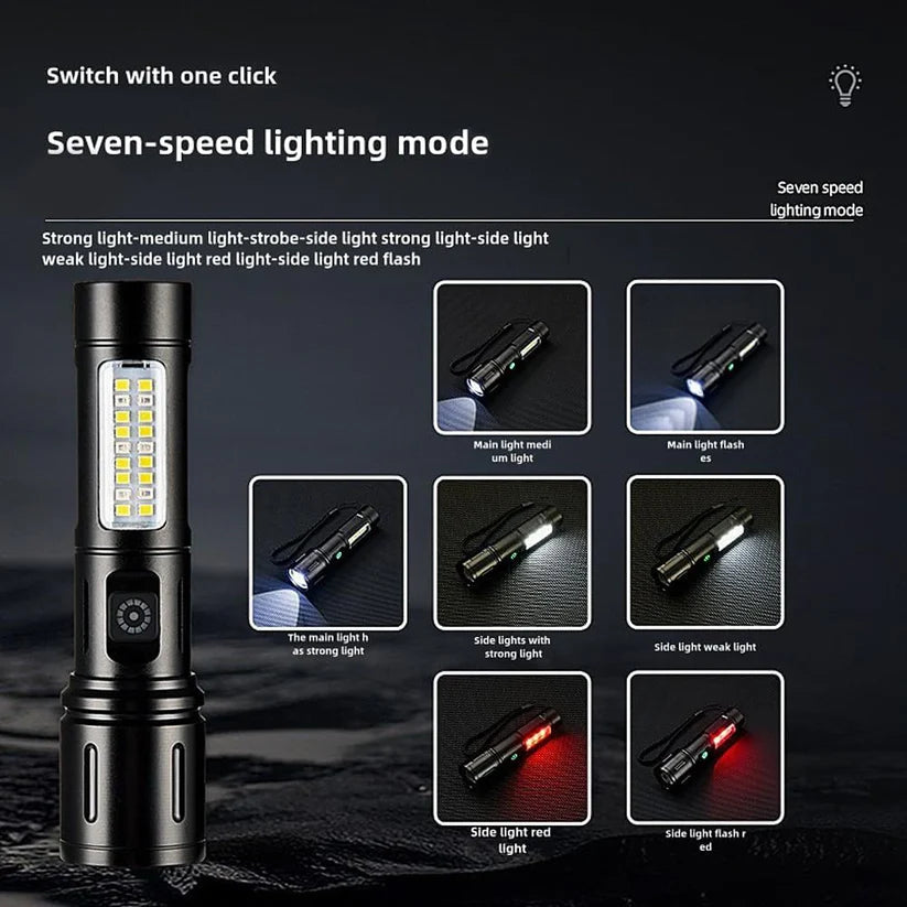 Rechargeable White Laser Super Battery Aluminum LED Flashlight, Body  Tactical,Long Battery Zoomable, Light