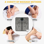 EMS Foot Massager Mat Electric USB Charging Smart Display Tens Acupuncture Feet Cushion Blood Circulation Pad Health Care Home (Without Box)