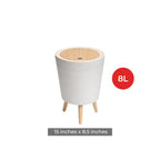 Royal's 8L Modern Nordic Trash Bin with Push Mechanism & Elevated Legs