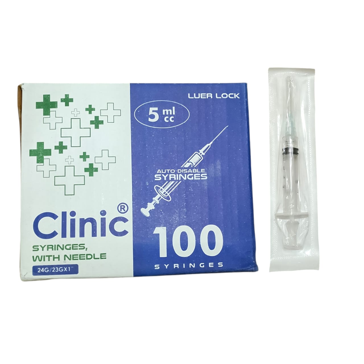 Clinic Luer Lock Auto Disable Syringes With Needle – Pack Of 100 Sterile Medical Disposable Syringes For Safe Injections