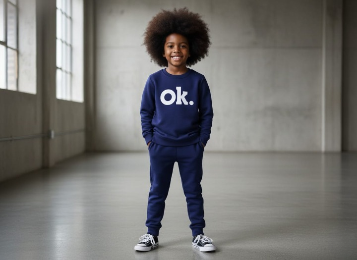 OK Printed Sweatshirt & Pajama Trouser Tracksuit for Kids | Winter Warm Fleece Clothing Set Outfit for Boys & Girls – Cozy & Trendy | FOR BABY AND KIDS