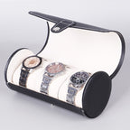 3 Slot Wristwatch Bracelet Organizer Travel Pouch Portable PU Watch Display Storage Gift Roll Case ( Random Color)
