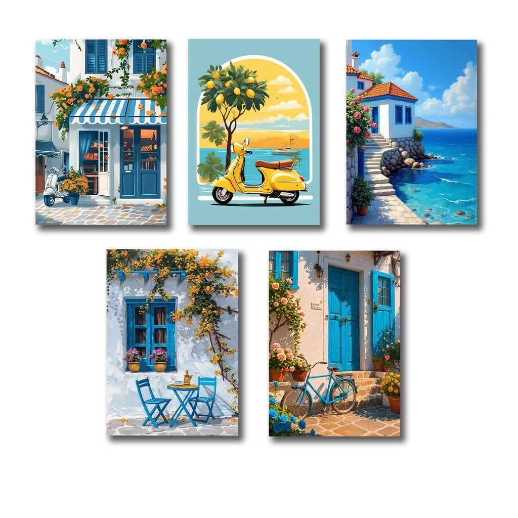 Set of 5 Premium Wall Art Photo Tiles – Modern Home Decor Sets 8x11