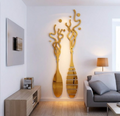 EVENTO 3D Acrylic Mirror Wall Decorations | Elegant Modern Wall Art Stickers & Decals (2 Panels, 16x36 Inches)