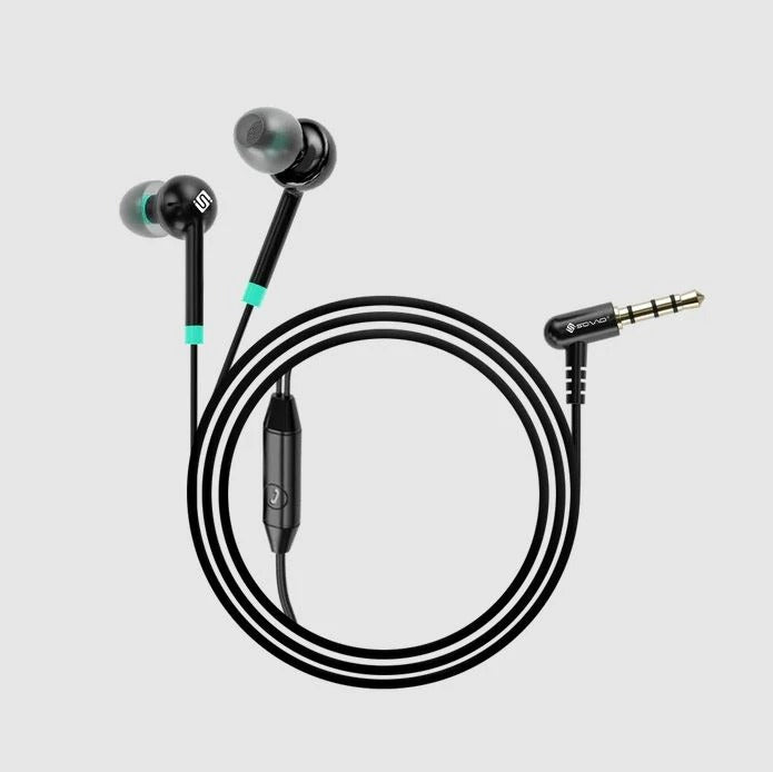 SOVO SH-15 Stereo Earphone Handsfree – High Quality Wired Earphones with Deep Bass, Clear Sound & Comfortable Fit for Calls & Music