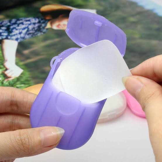20Pcs Portable Disposable Soap Paper Sheets – Mini Travel Hand Washing Soap Papers for Outdoor, Camping & Hiking