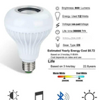 Smart LED RGB White 12W Bluetooth Speaker Bulb with Color Changing Light, Remote & App Control