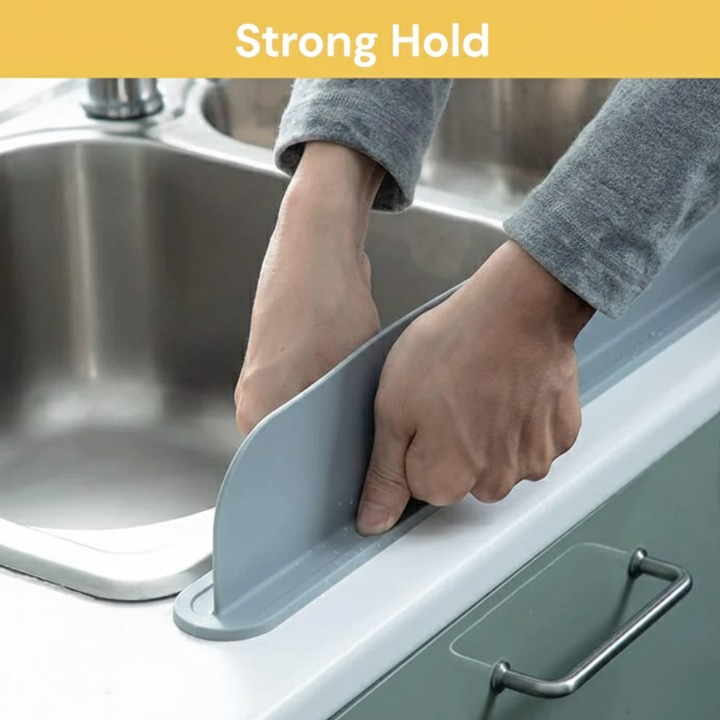 Silicone Sink Splash Guard With Single Suction – Flexible Water Splash Stopper for Kitchen & Bathroom Faucets, Countertops & Cleaning Protection - 16 Inch (Random Color)