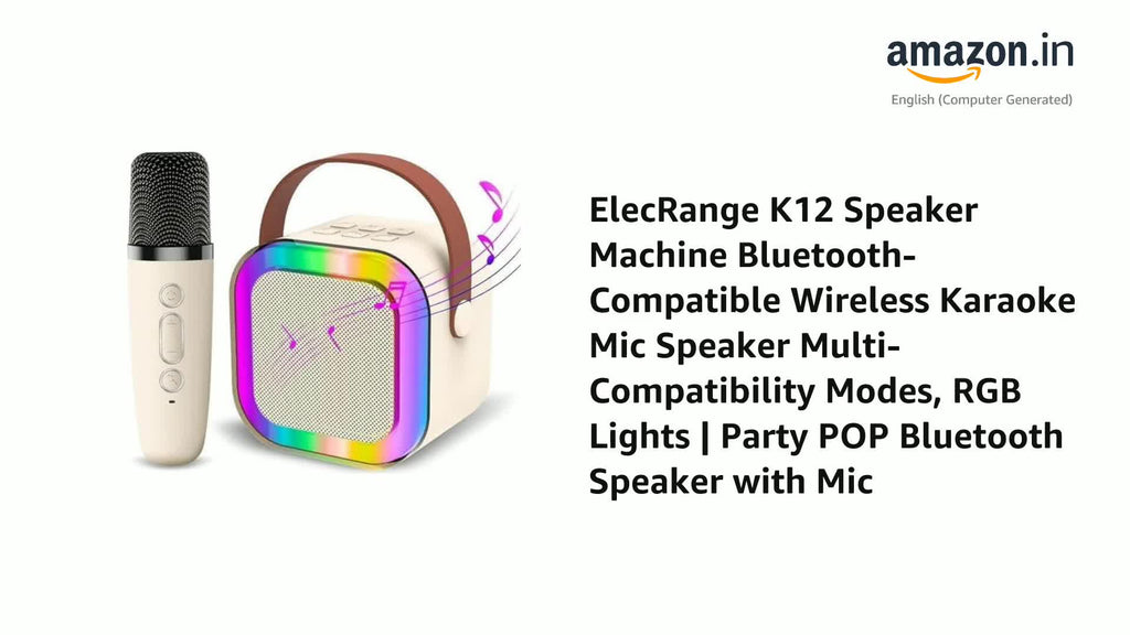 K12 Wireless Audio Microphone Bluetooth Speaker Portable Stereo Speaker Bluetooth Speaker Karaoke Speaker with Mic (random color)