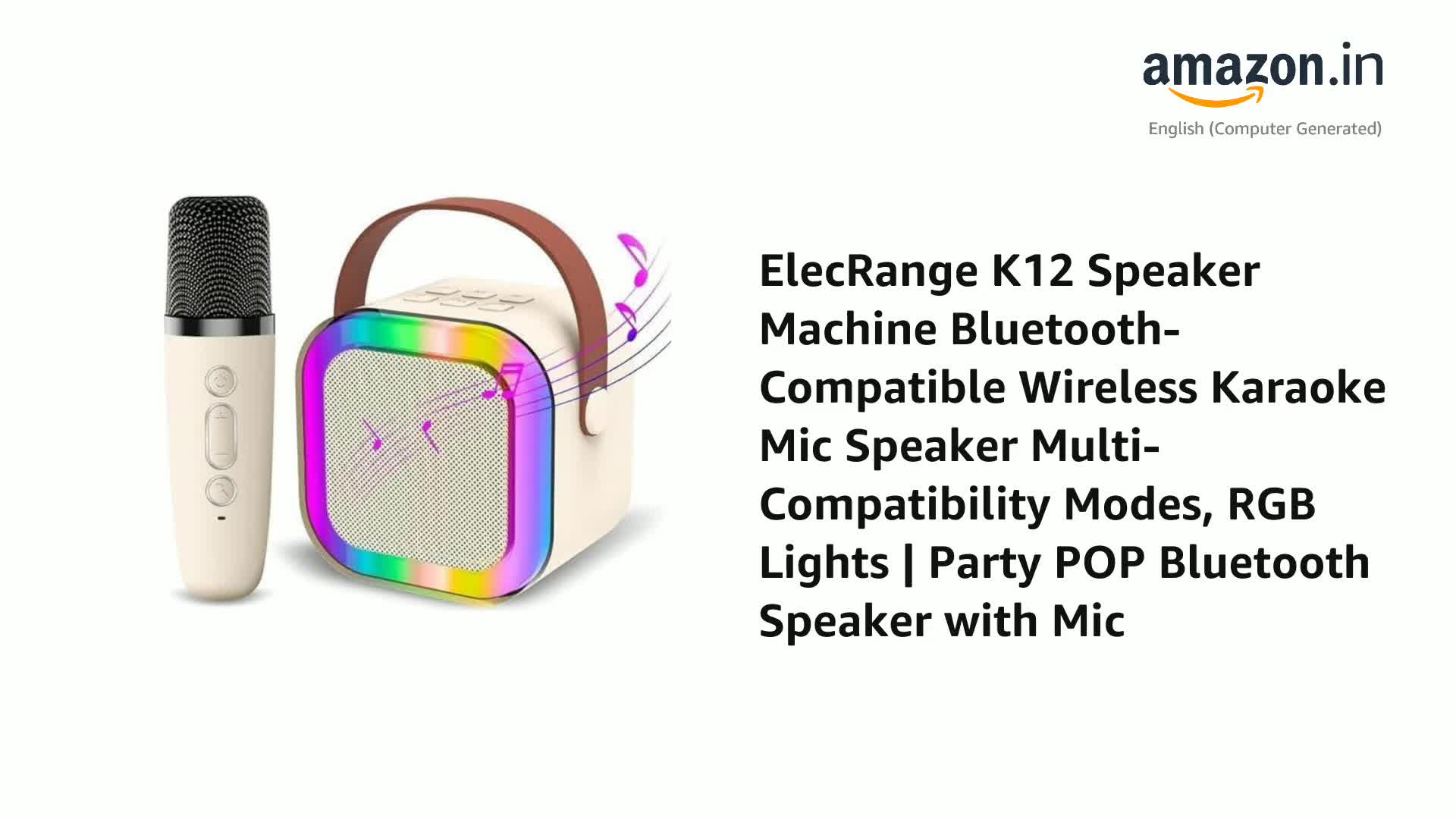 K12 Wireless Audio Microphone Bluetooth Speaker Portable Stereo Speaker Bluetooth Speaker Karaoke Speaker with Mic (random color)
