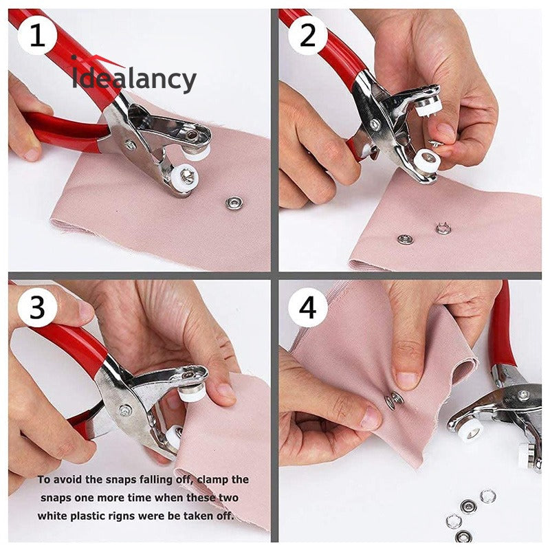 Hand Press Button Plier With 50 Tich Buttons | Tich and Snap Button Press Tool DIY (With Lock)
