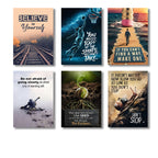 Pack Of 6 Motivational Quotes Sticky Wooden Canvas Frames For Wall Decore / Motivation Sticky Phototiles For Office And Room Wall Decoration MA-50