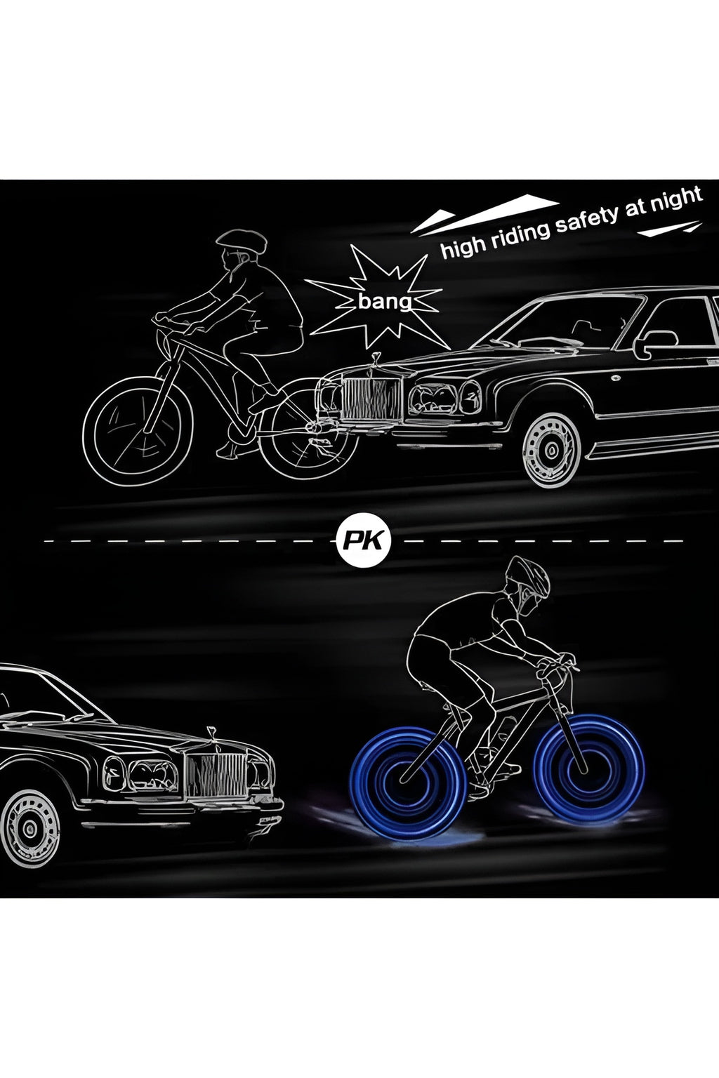 Pack of 2 Car Wheel LED Light And Motorcycle Bike Light Wheel Light | Led neon light (Random Color)