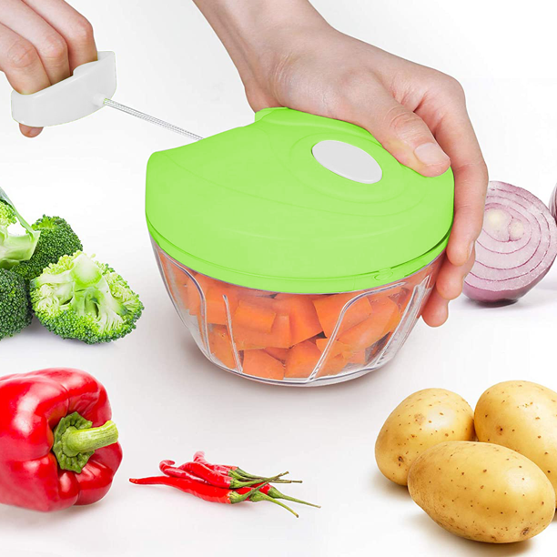 Speedy Chopper Multi-Use Turbo Cutter – Mini Handy Manual Vegetable & Fruit Chopper | Heavy-Duty (Random Color)